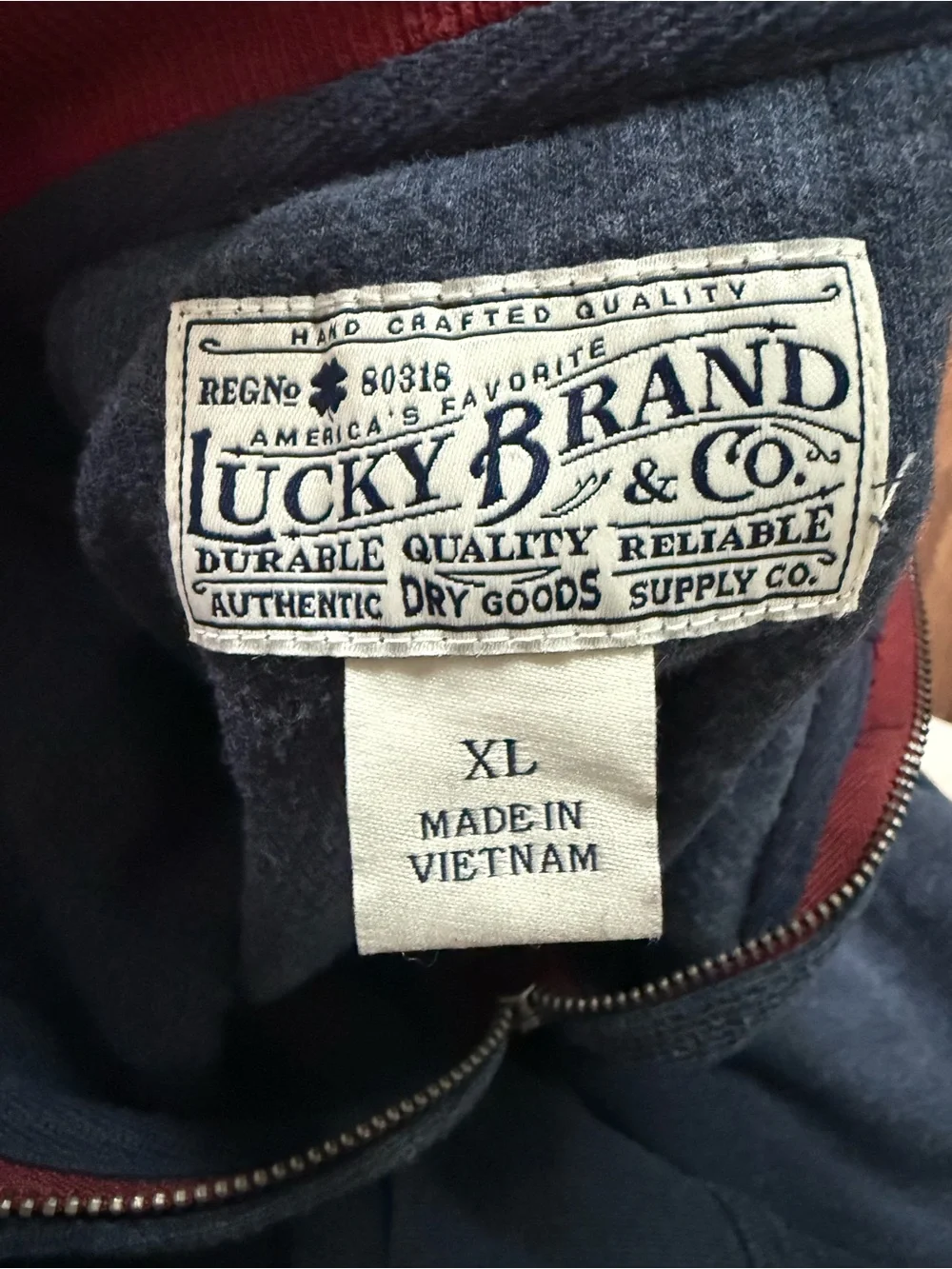 Lucky Brand Men's Navy Half-Zip Pullover Sweater